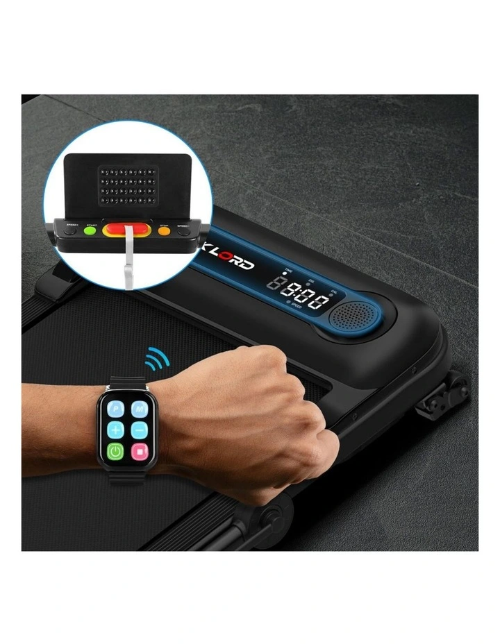 Incline Shock Absorbers Electric Walking Pad Treadmill in Black image 4