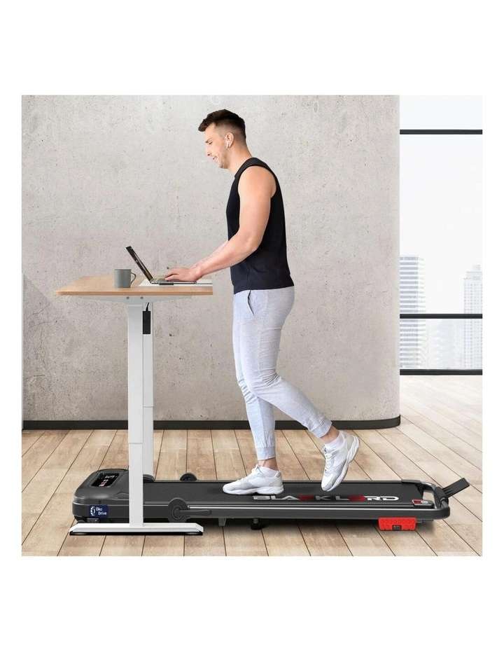 Incline Shock Absorbers Electric Walking Pad Treadmill in Black image 6