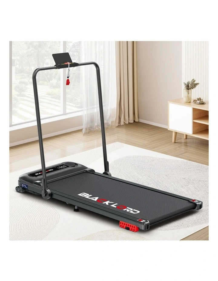 Incline Shock Absorbers Electric Walking Pad Treadmill in Black image 7