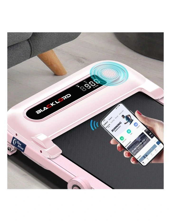 Incline Shock Absorbers Electric Walking Pad Treadmill in Pink image 2