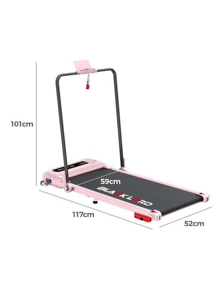 Incline Shock Absorbers Electric Walking Pad Treadmill in Pink image 3