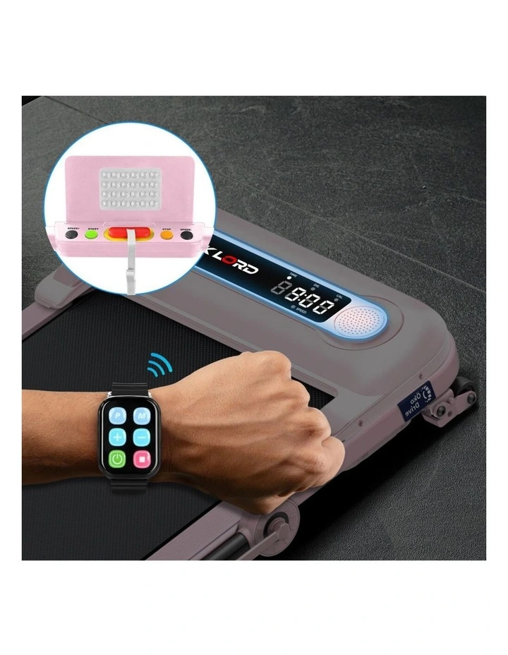 Incline Shock Absorbers Electric Walking Pad Treadmill in Pink image 6