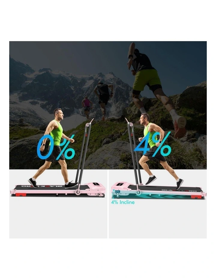 Incline Shock Absorbers Electric Walking Pad Treadmill in Pink image 7