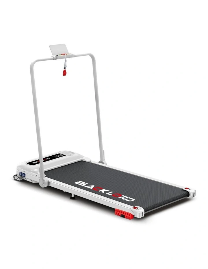 Incline Shock Absorbers Electric Walking Pad Treadmill in White image 1