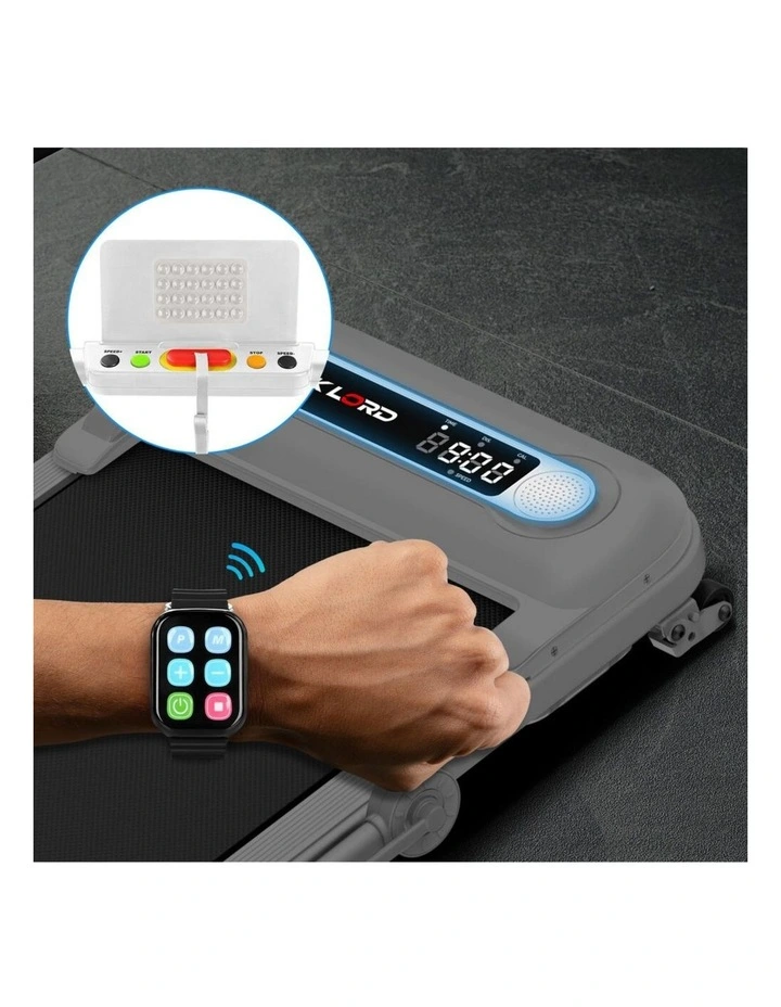 Incline Shock Absorbers Electric Walking Pad Treadmill in White image 2
