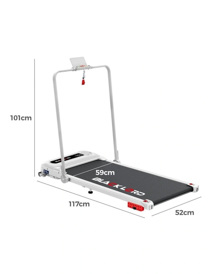 Incline Shock Absorbers Electric Walking Pad Treadmill in White image 5
