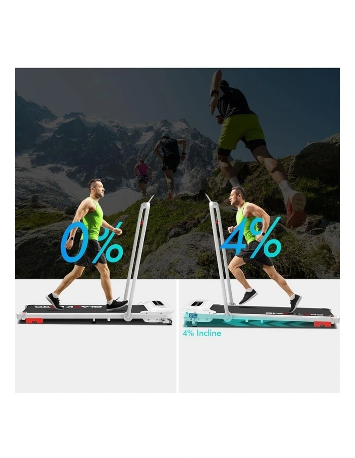 Incline Shock Absorbers Electric Walking Pad Treadmill in White image 7