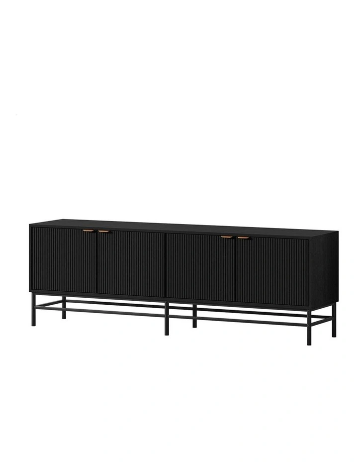 Entertainment Unit TV Cabinet 180cm in Black image 1