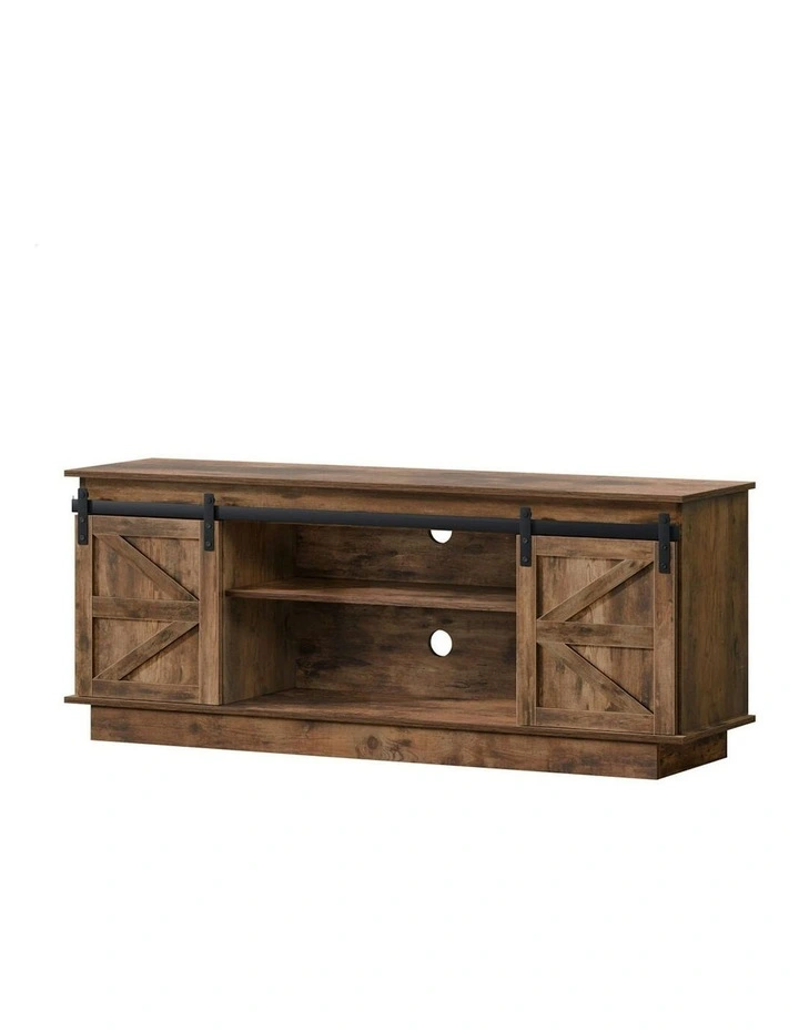 Entertainment Unit Sliding Doors TV Cabinet 150cm in Oak image 1