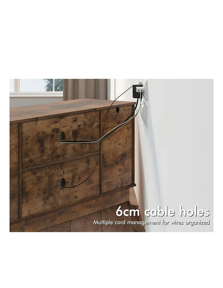 Entertainment Unit Sliding Doors TV Cabinet 150cm in Oak image 4