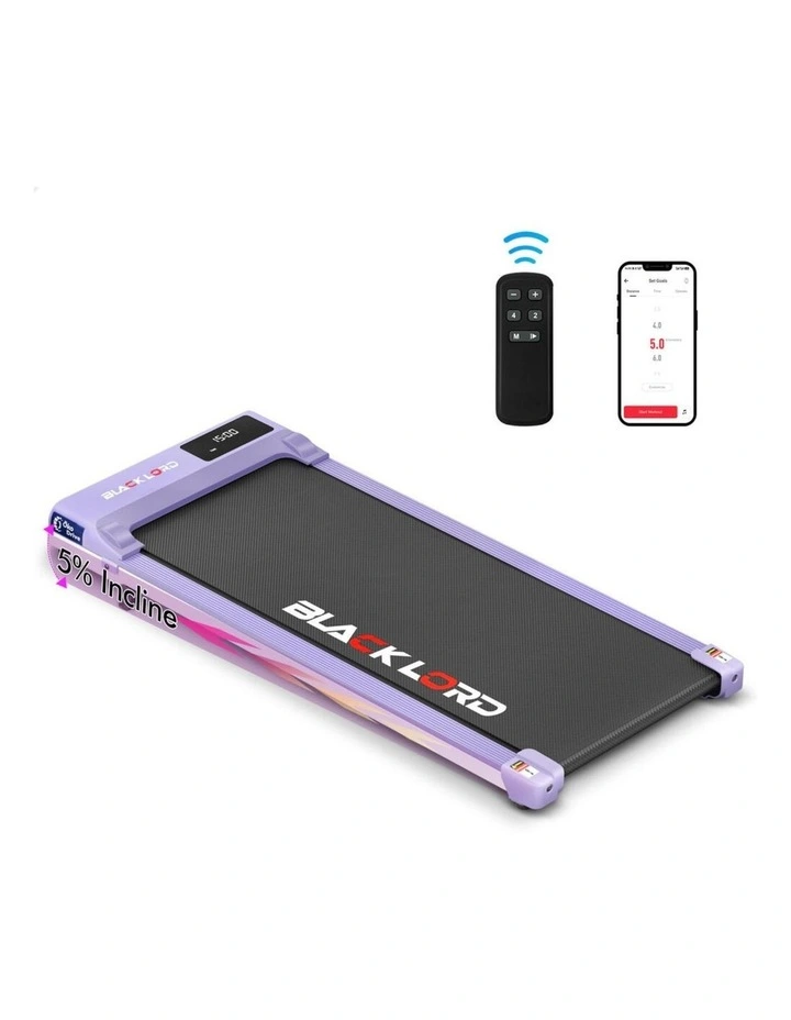 Incline Under Desk Electric Walking Pad Treadmill in Purple image 1