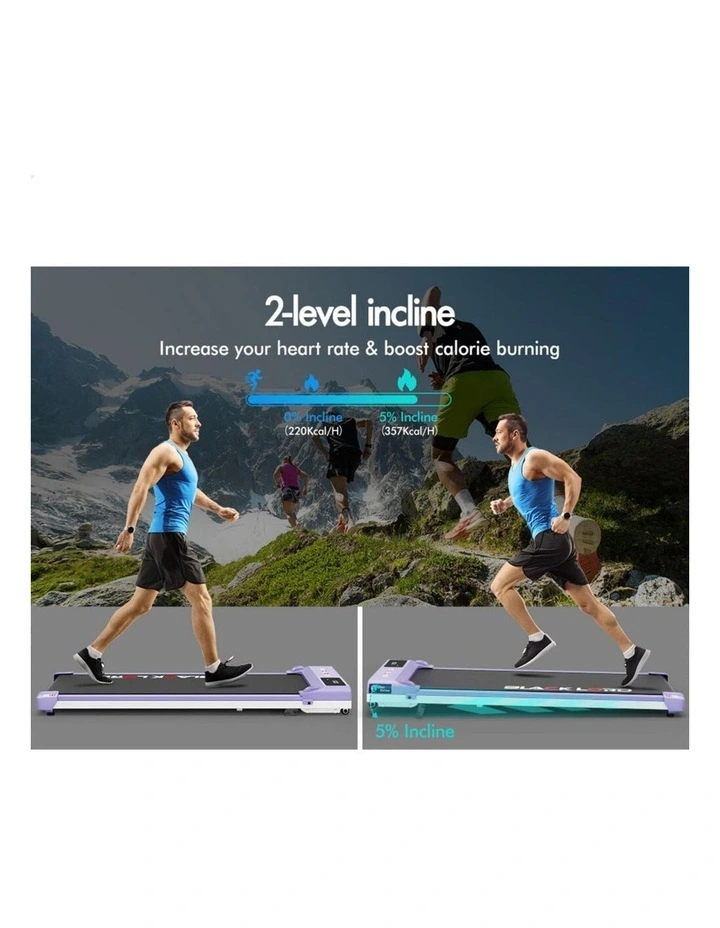 Incline Under Desk Electric Walking Pad Treadmill in Purple image 7