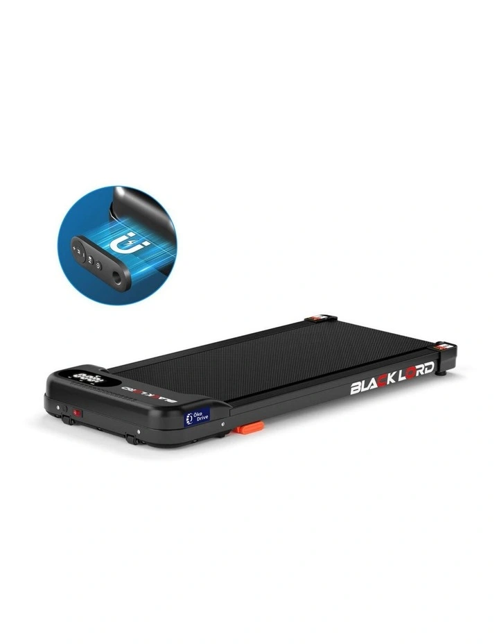Incline Magnetic Remote Electric Walking Pad Treadmill in Black image 1