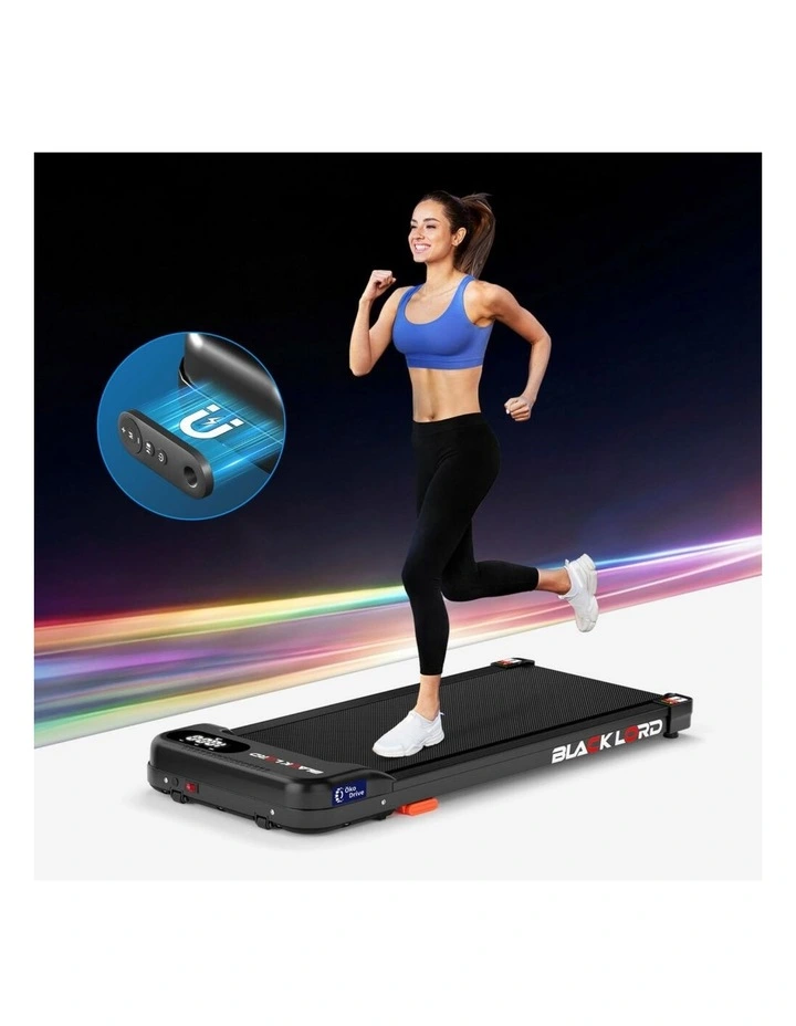Incline Magnetic Remote Electric Walking Pad Treadmill in Black image 2