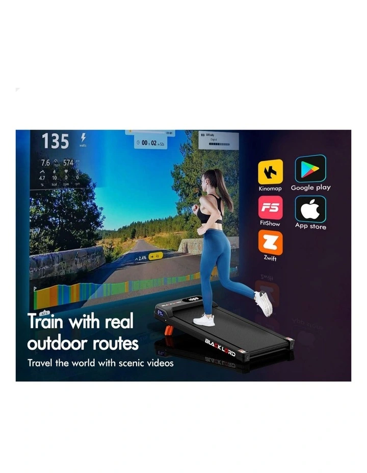 Incline Magnetic Remote Electric Walking Pad Treadmill in Black image 5