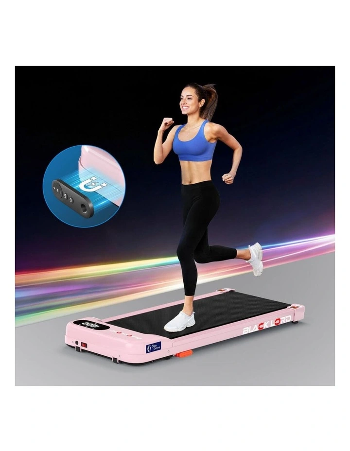 Incline Magnetic Remote Electric Walking Pad Treadmill in Pink image 6
