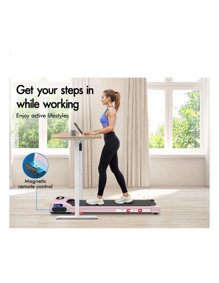Incline Magnetic Remote Electric Walking Pad Treadmill in Pink image 7