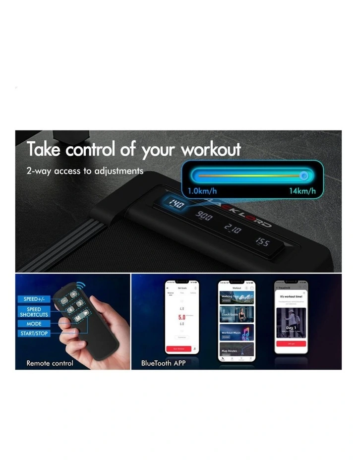 Under Desk Electric Walking Pad Treadmill 450mm Belt in Black image 2