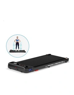 Incline Magnetic Remote 4-in-1 Walking Vibration Pad Treadmill in Black