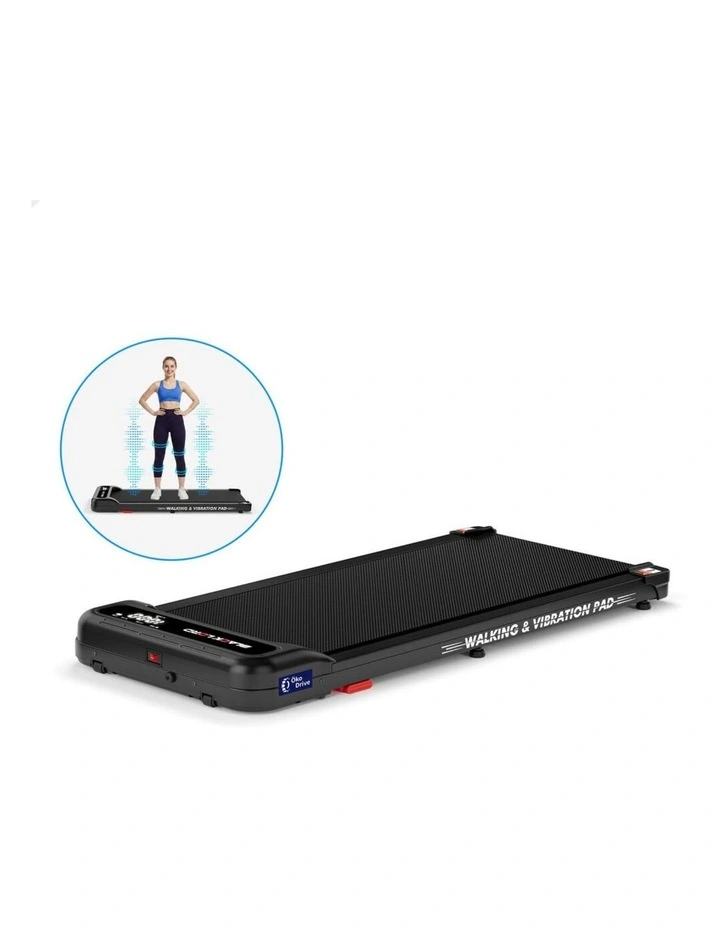 Incline Magnetic Remote 4-in-1 Walking Vibration Pad Treadmill in Black image 1