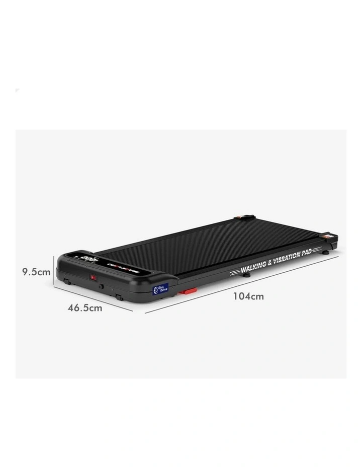 Incline Magnetic Remote 4-in-1 Walking Vibration Pad Treadmill in Black image 2