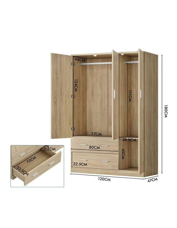 Wardrobe Clothes Closet Storage Cabinet in Wood image 3