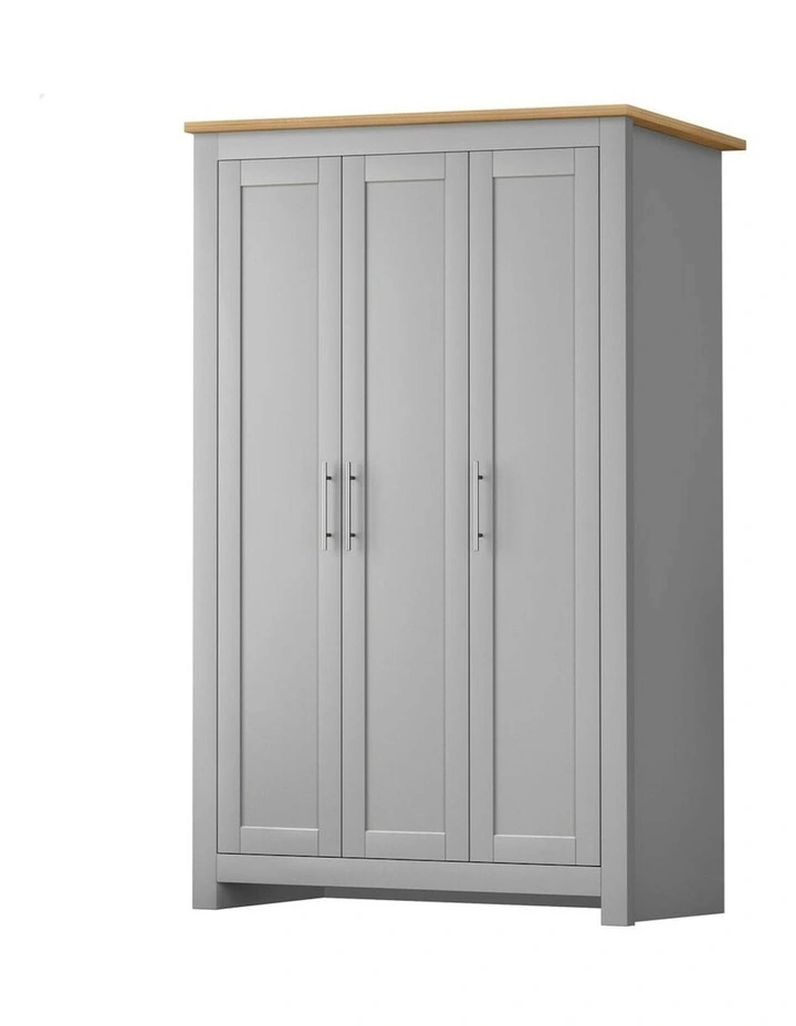 Wardrobe Clothes Closet Storage Cabinet in Grey image 1