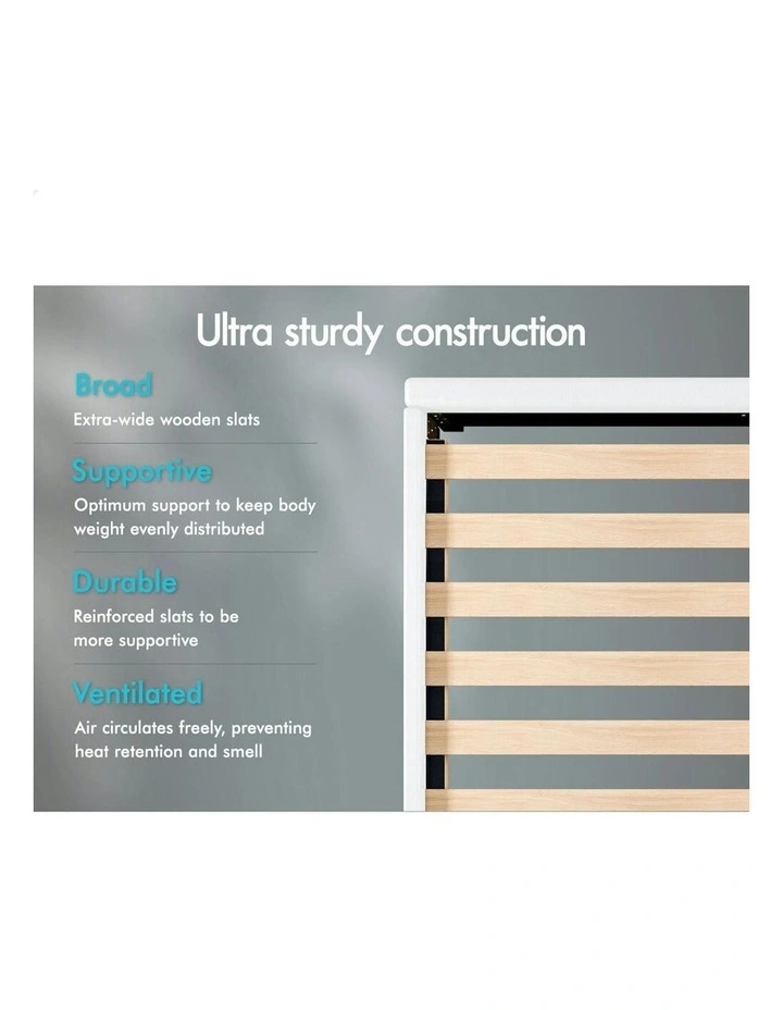 Linus Leather Bed Frame King Size in White image 7