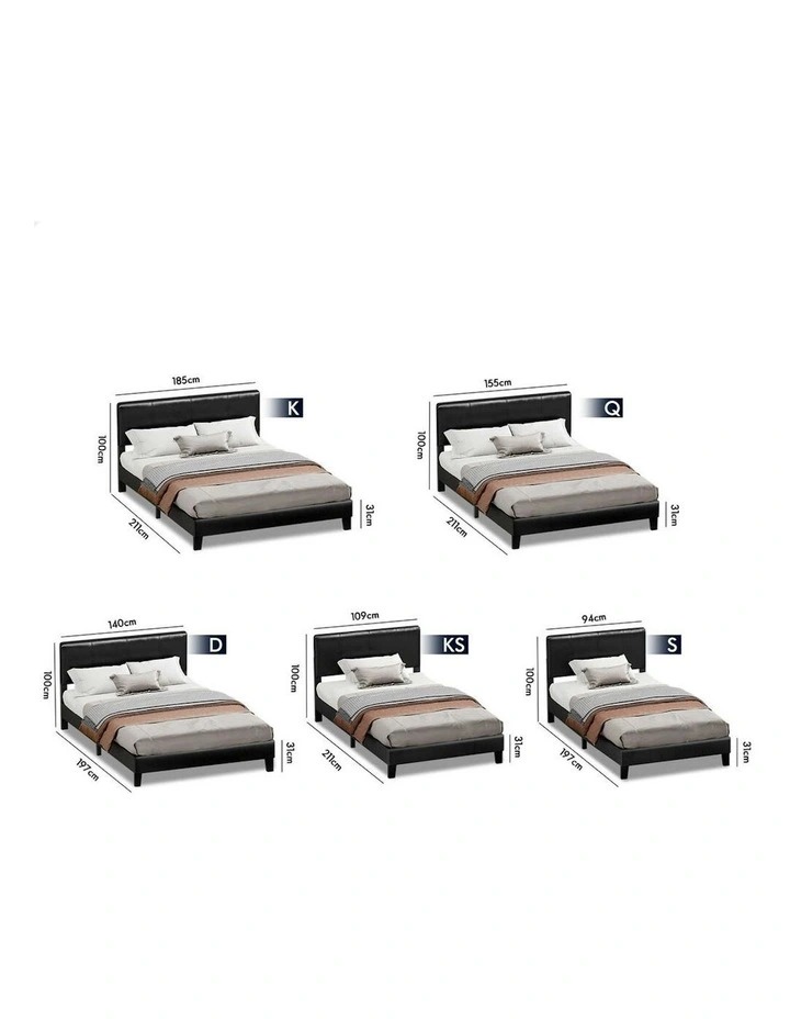 Linus Leather Bed Frame King Single in Black image 6