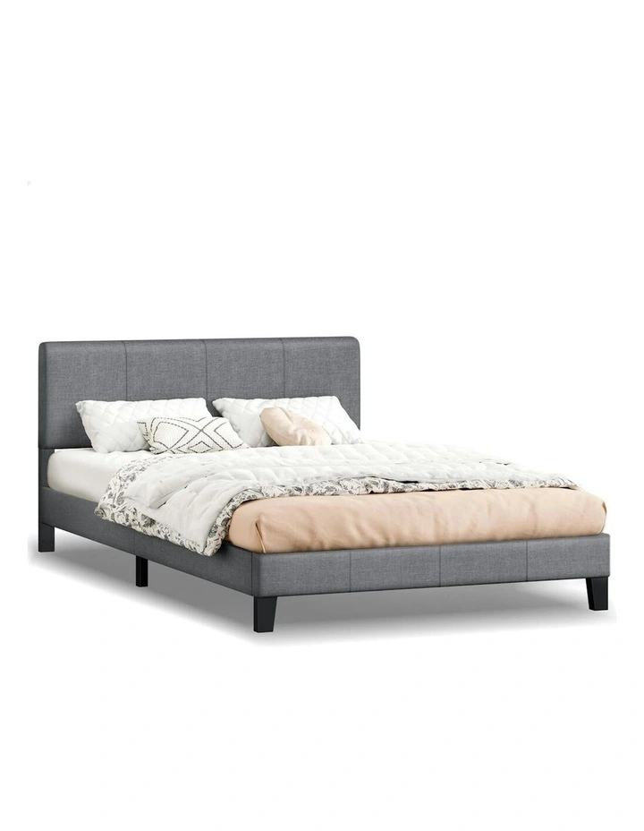 Linus Bed Frame Queen Size in Grey image 1
