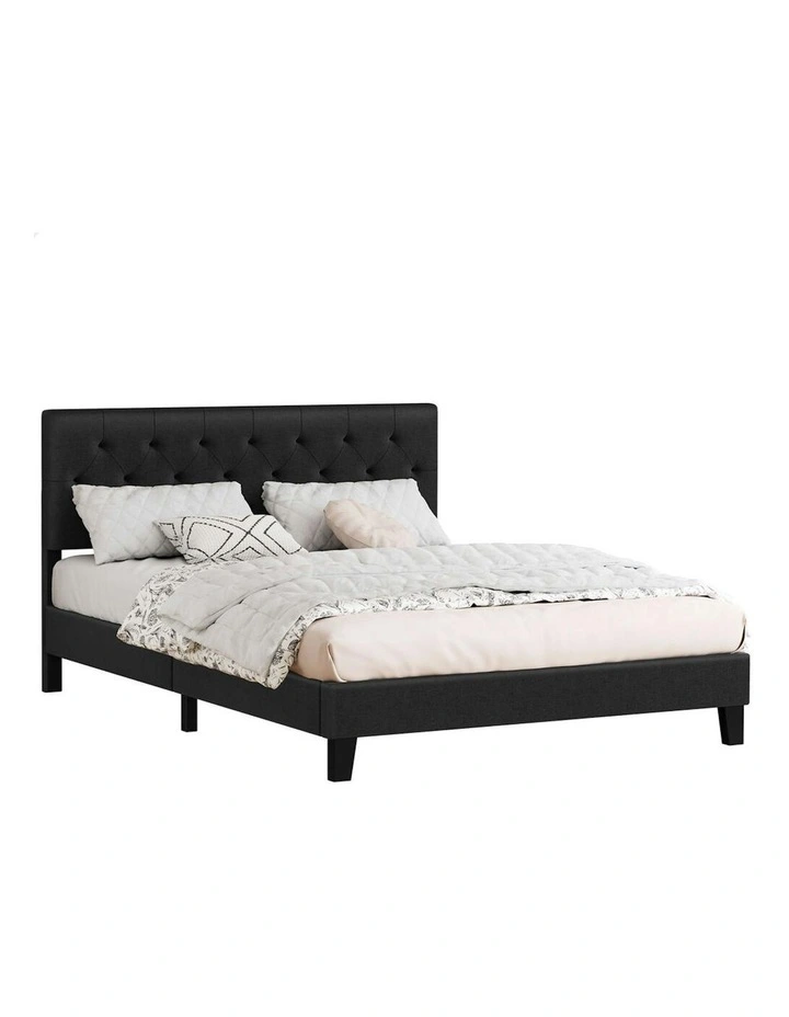 Double Size Bed Frame With Headboard in Charcoal image 1