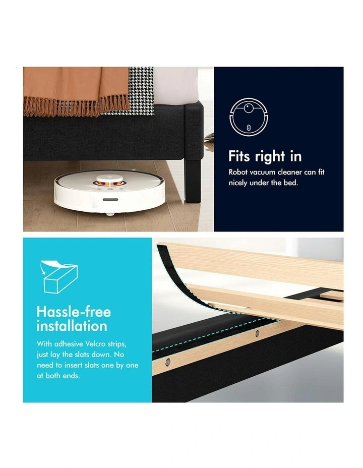 Double Size Bed Frame With Headboard in Charcoal image 4