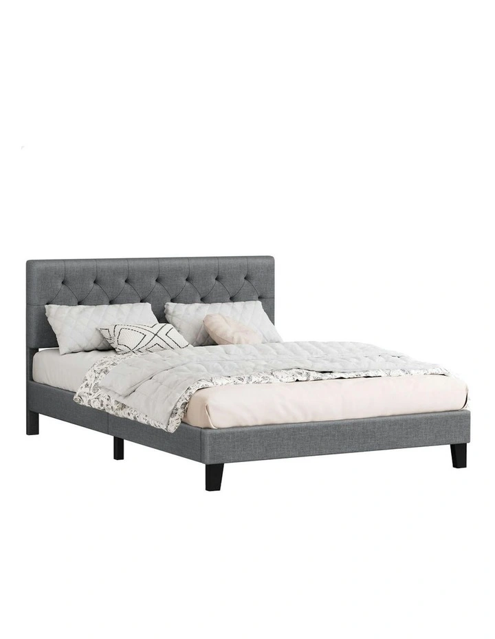 Double Size Bed Frame with Headboard in Grey image 1