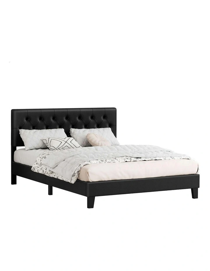 King Size Bed Frame With Headboard in Black image 1