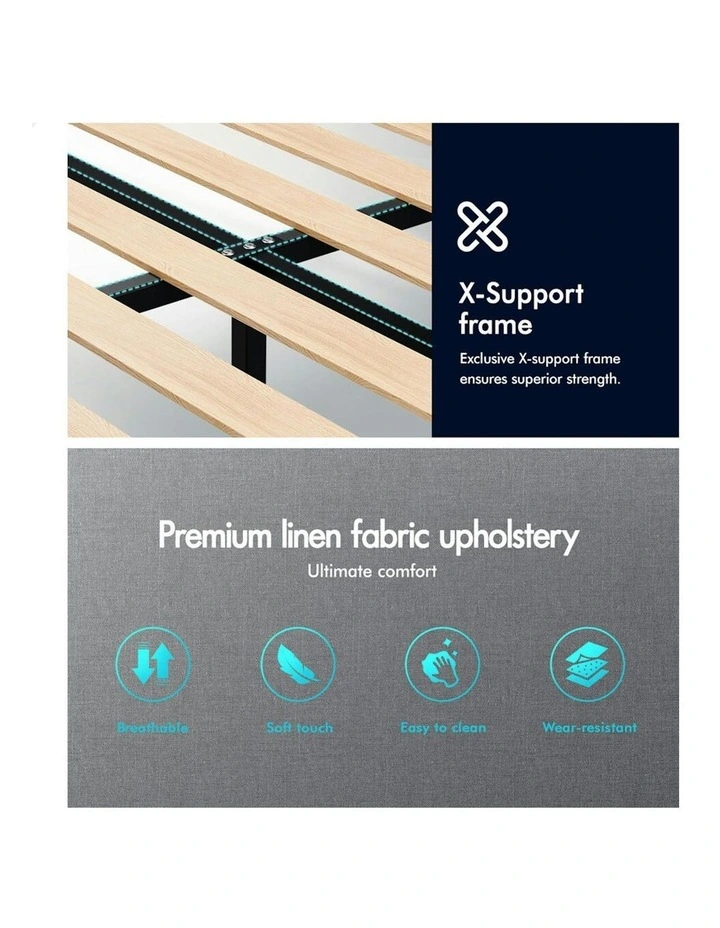 King Size Bed Frame With Headboard in Grey image 6