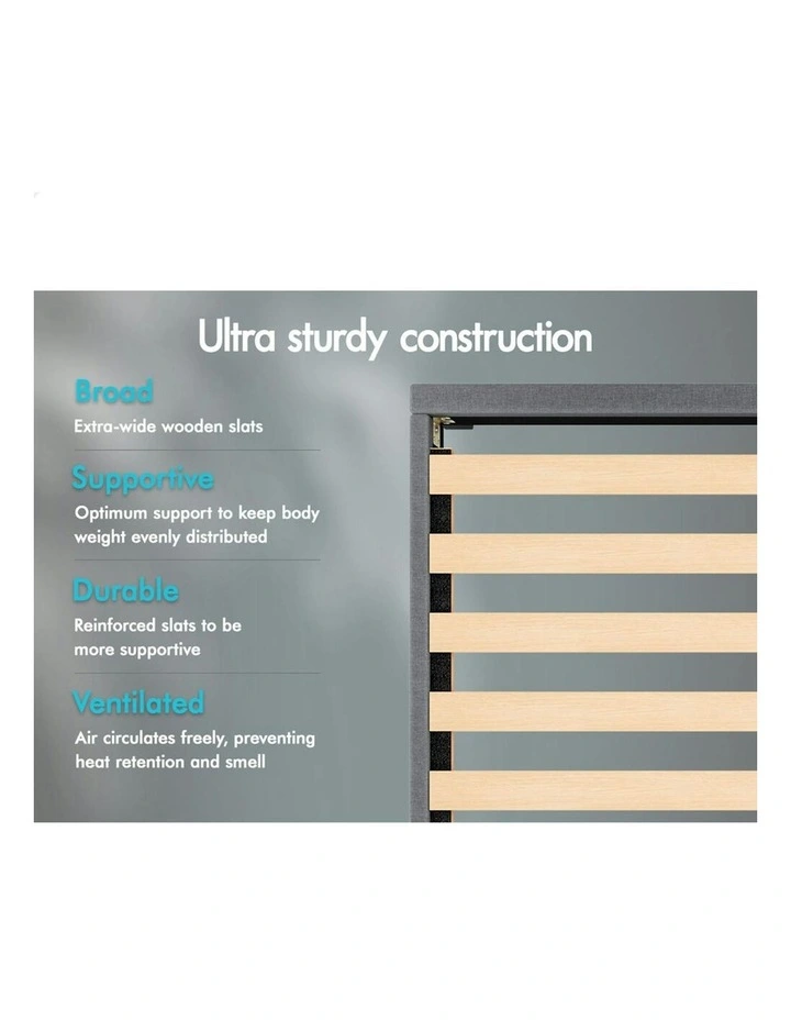 King Size Bed Frame With Headboard in Grey image 7