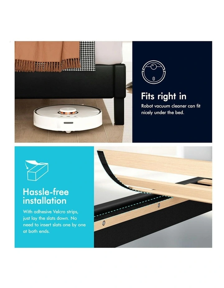 Single Size Bed Frame With Headboard in Black image 4