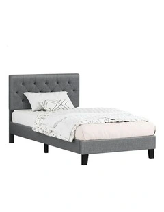 Single Size Bed Frame With Headboard in Grey