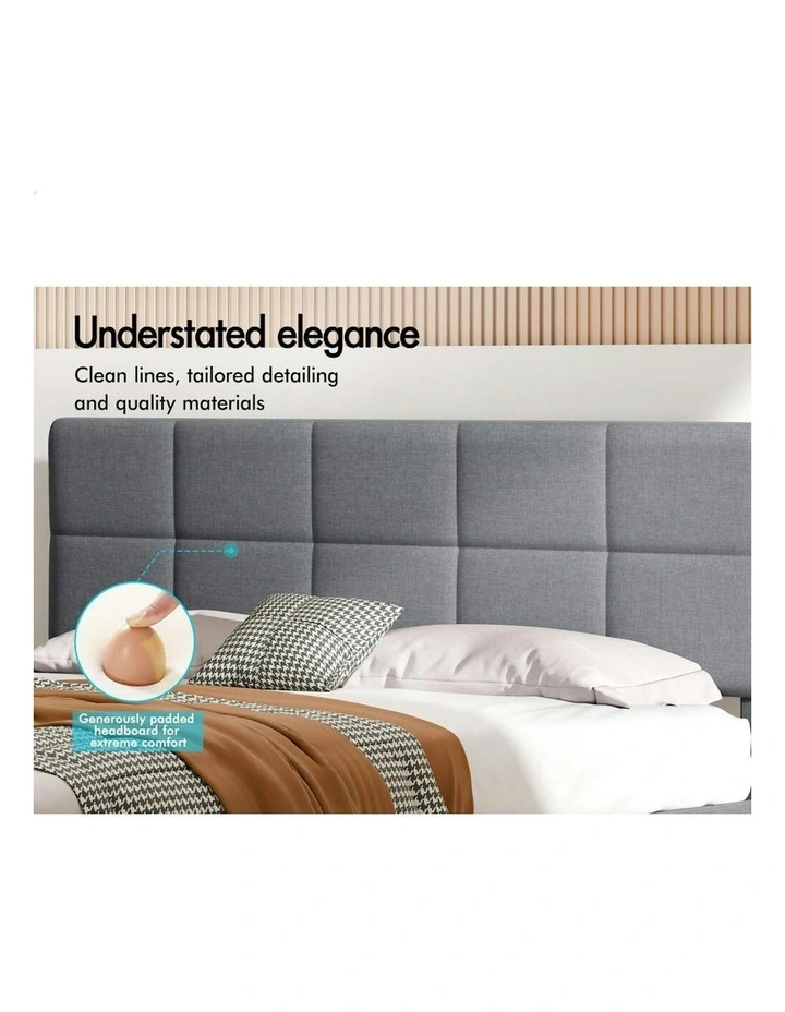 Double Size Bed Frame in Grey image 2