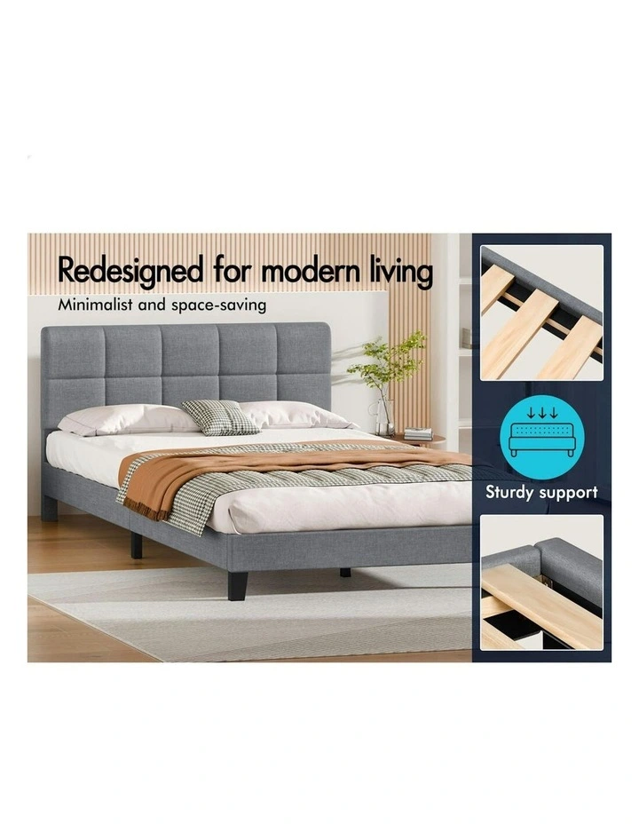 Double Size Bed Frame in Grey image 3