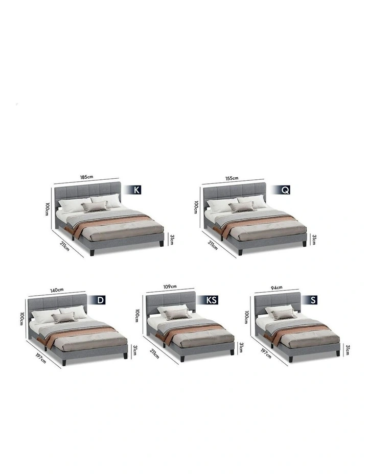 King Size Bed Frame in Grey Paula image 5