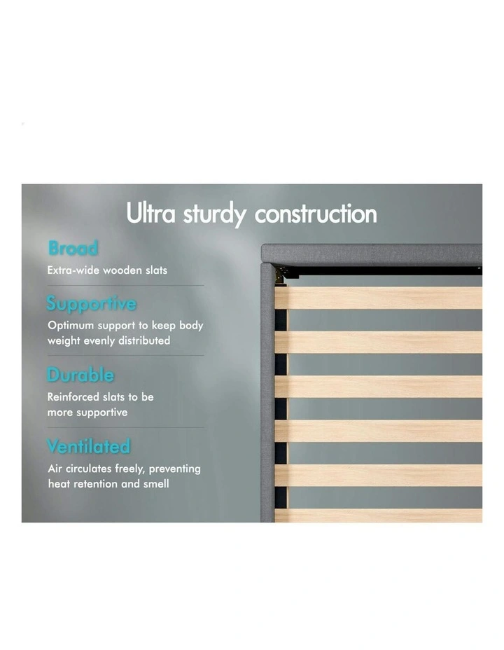 King Size Bed Frame in Grey Paula image 7