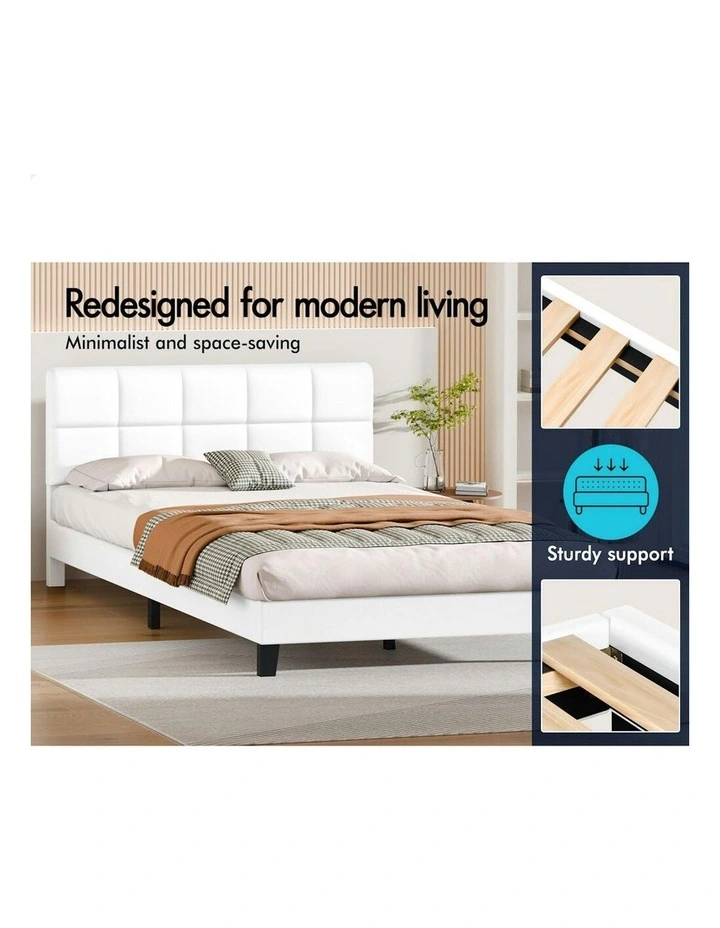 King Size Bed Frame in White image 3