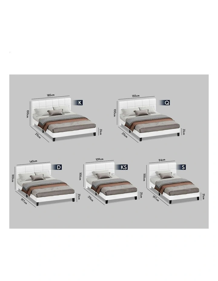 King Size Bed Frame in White image 5