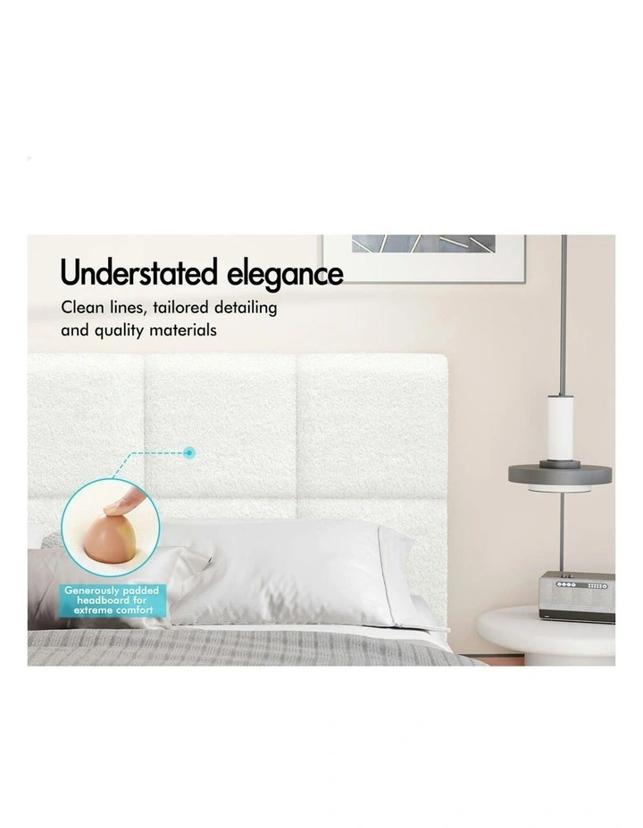 King Single Bed Frame in White image 2