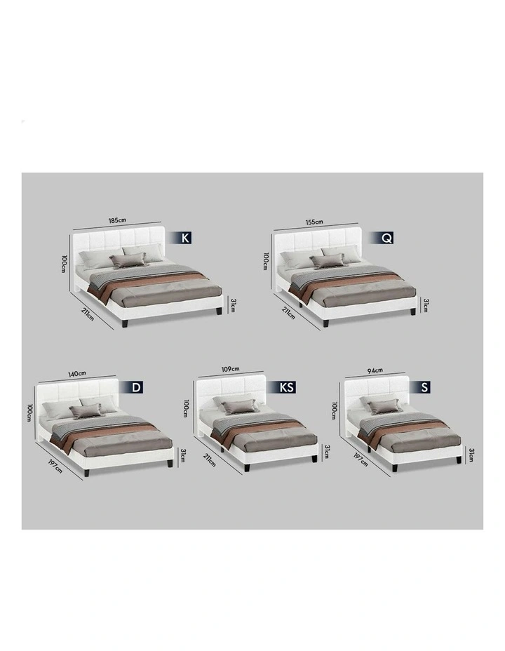 King Single Bed Frame in White image 5