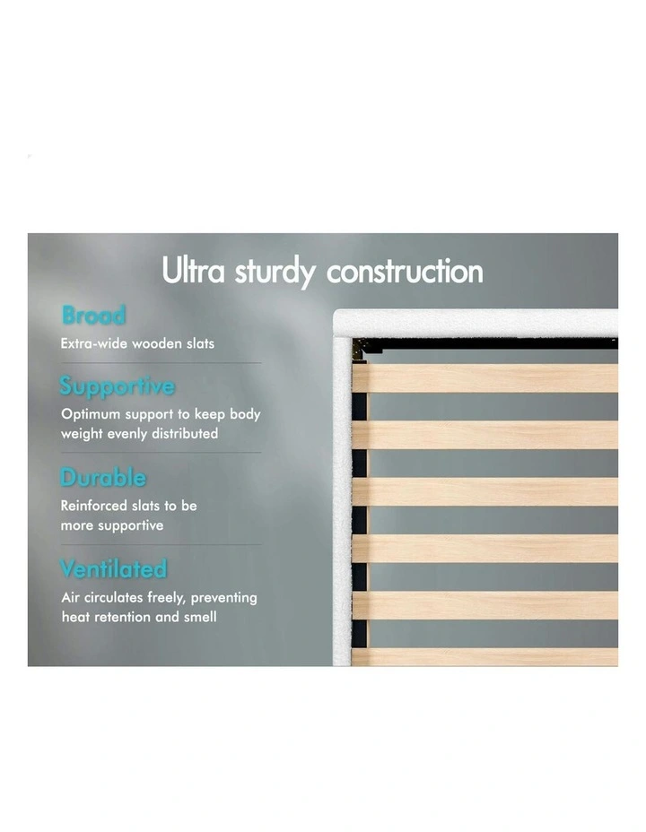 King Single Bed Frame in White image 7