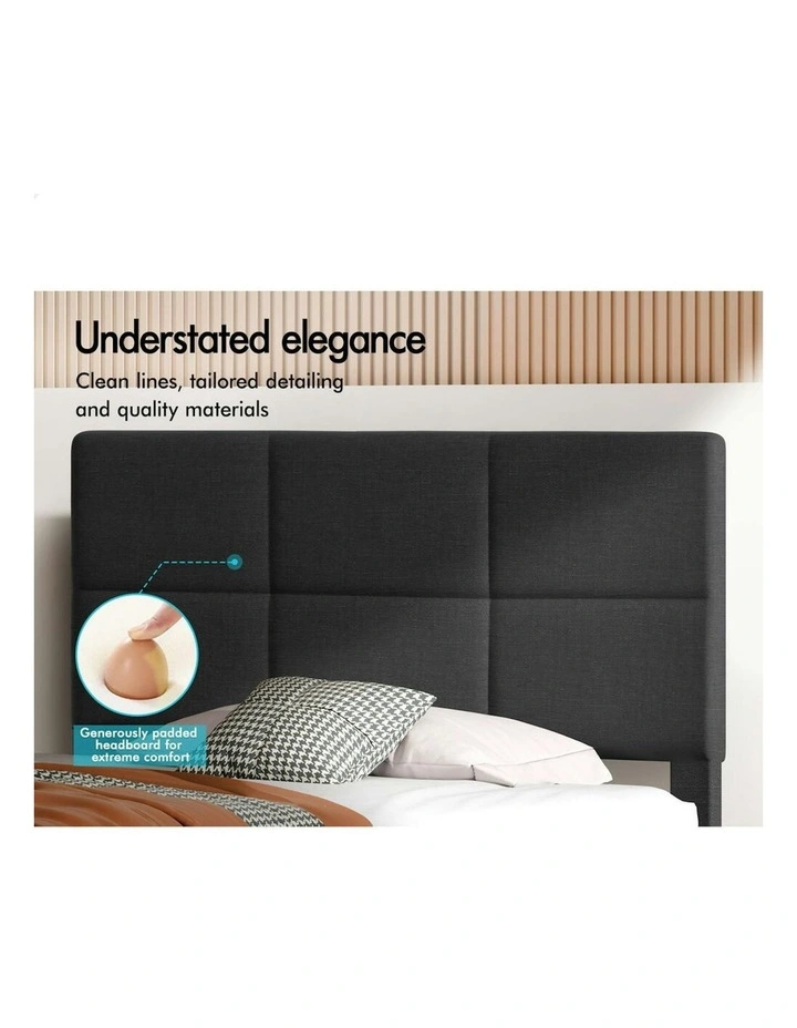 King Single Bed Frame in Charcoal image 2