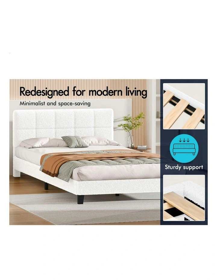 Queen Size Bed Frame in White image 3