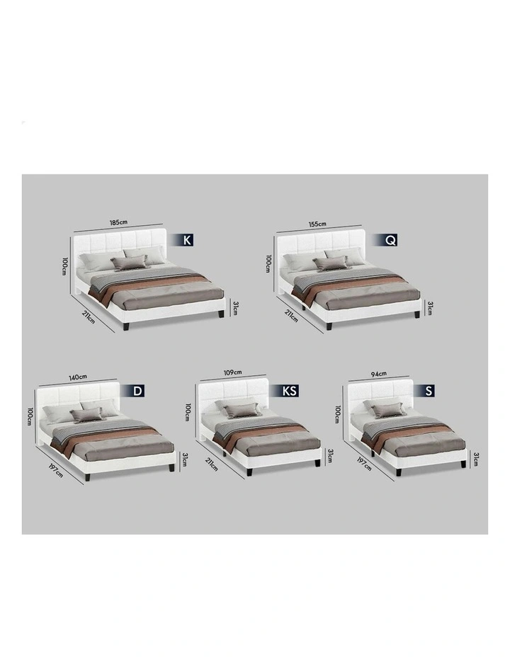 Queen Size Bed Frame in White image 5
